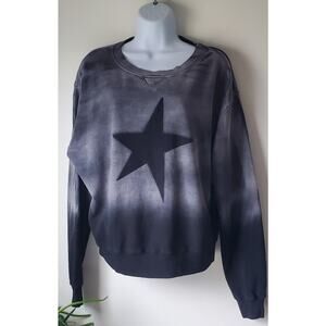 CHLRDR Womens Gray Star Dip Dyed Cotton Sweatshirt Size Medium Western Glam Boho